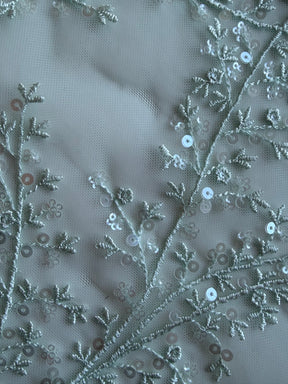 Light Green Sequin Lace - EB3065