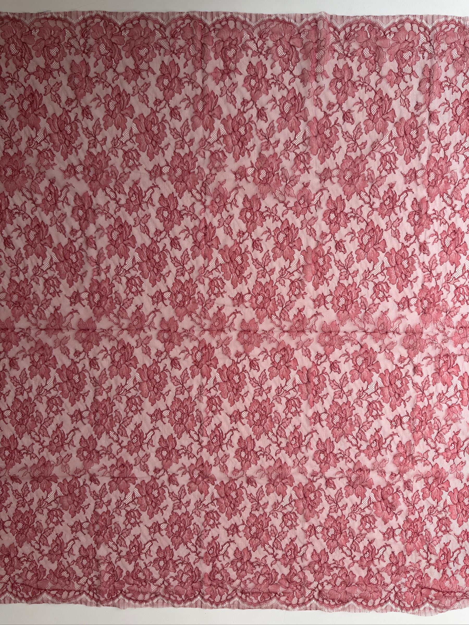Bordeaux Red Chantilly Lace - P177