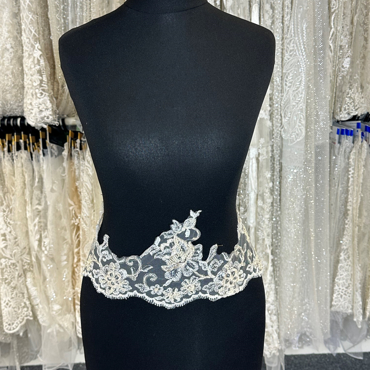 Champagne Beaded Lace Trim - Chloe