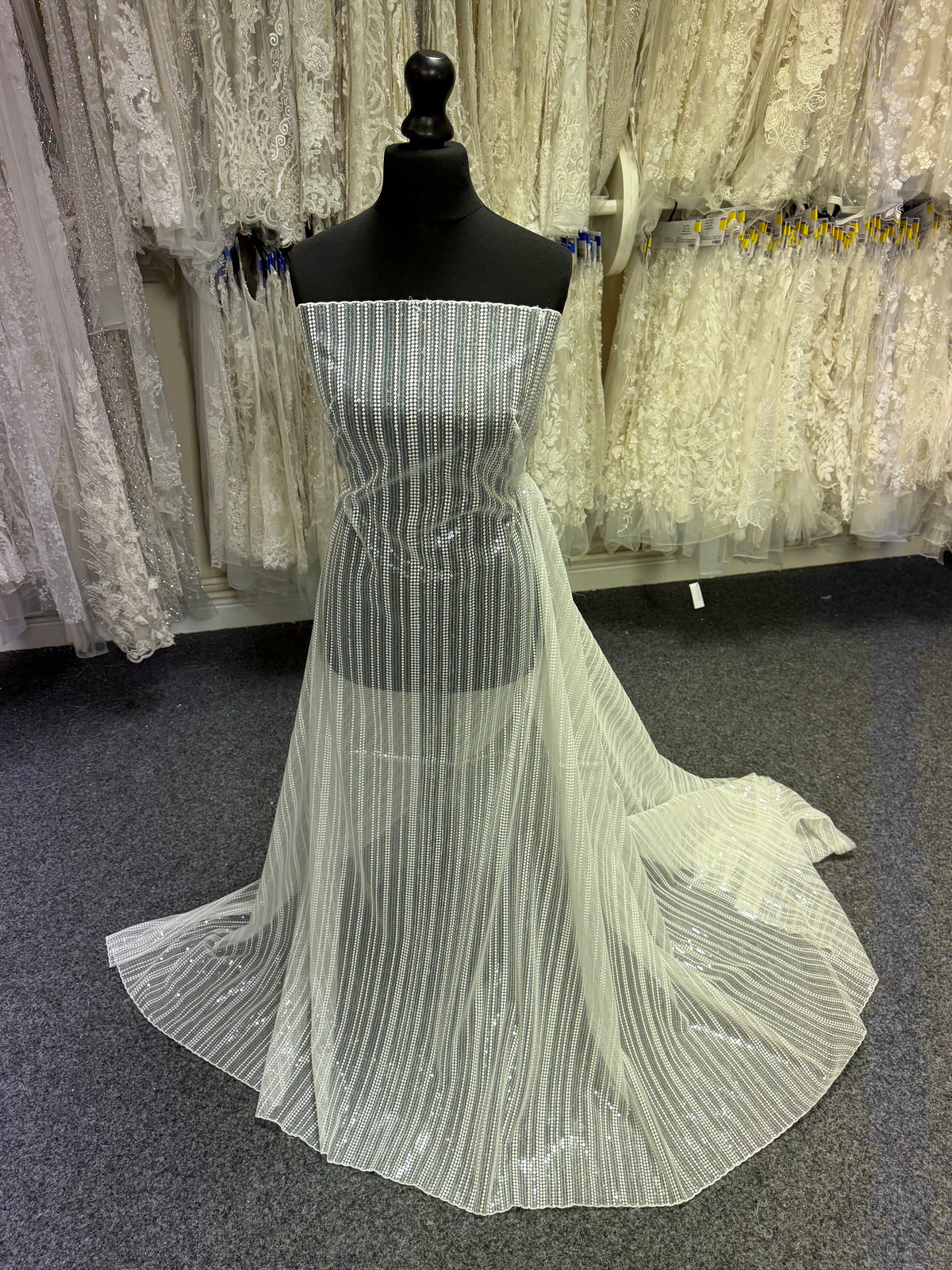 Ivory Sequin Embroidery Lace - EB3037