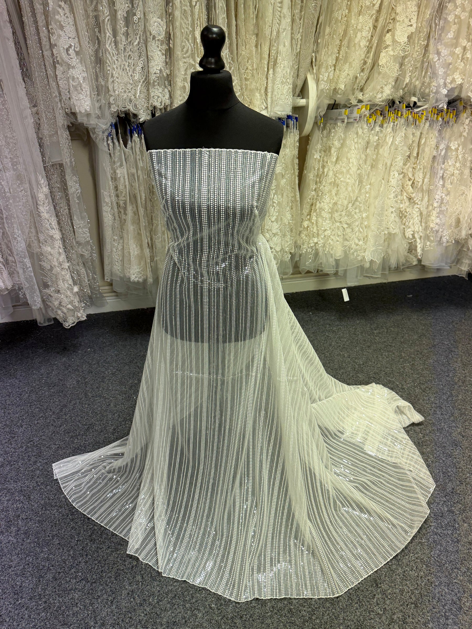 Ivory Sequin Embroidery Lace - EB3037