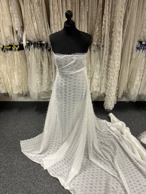 Ivory Shimmer Tassle Fabric - Affection