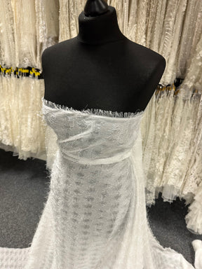 Ivory Shimmer Tassle Fabric - Affection