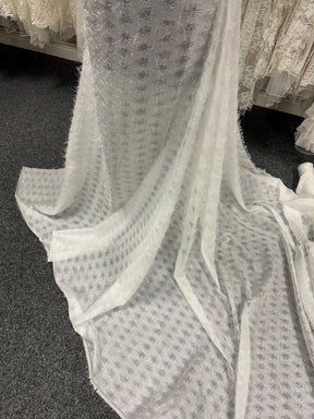 Ivory Shimmer Tassle Fabric - Affection