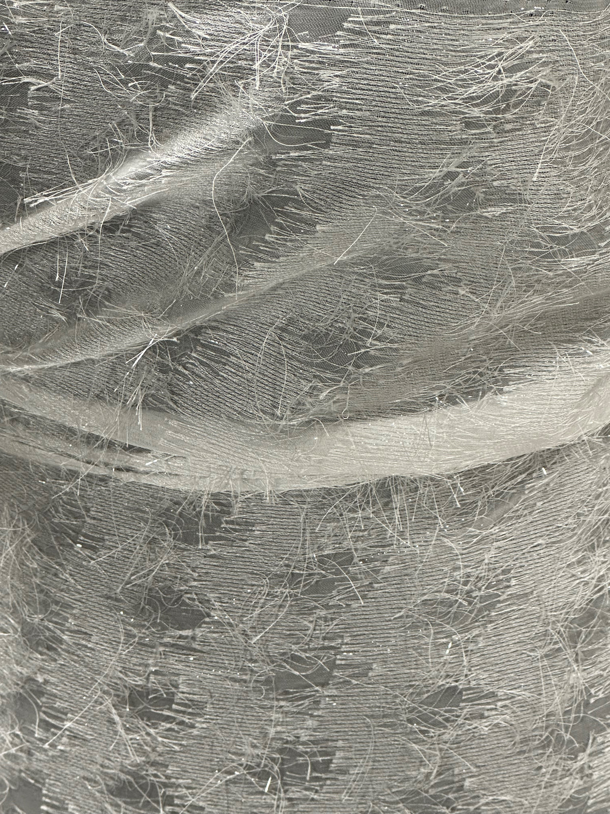 Ivory Shimmer Tassle Fabric - Affection