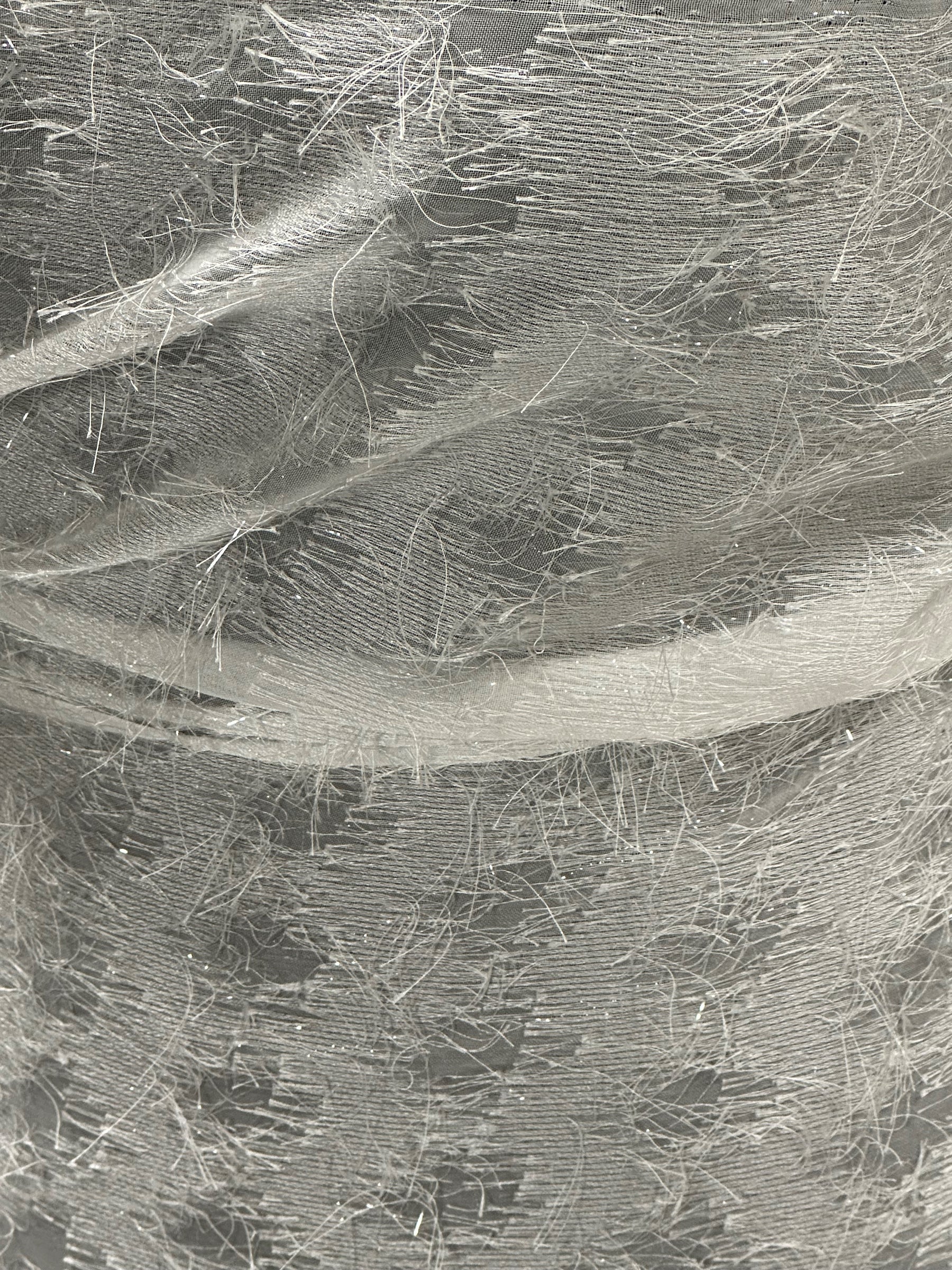 Ivory Shimmer Tassle Fabric - Affection