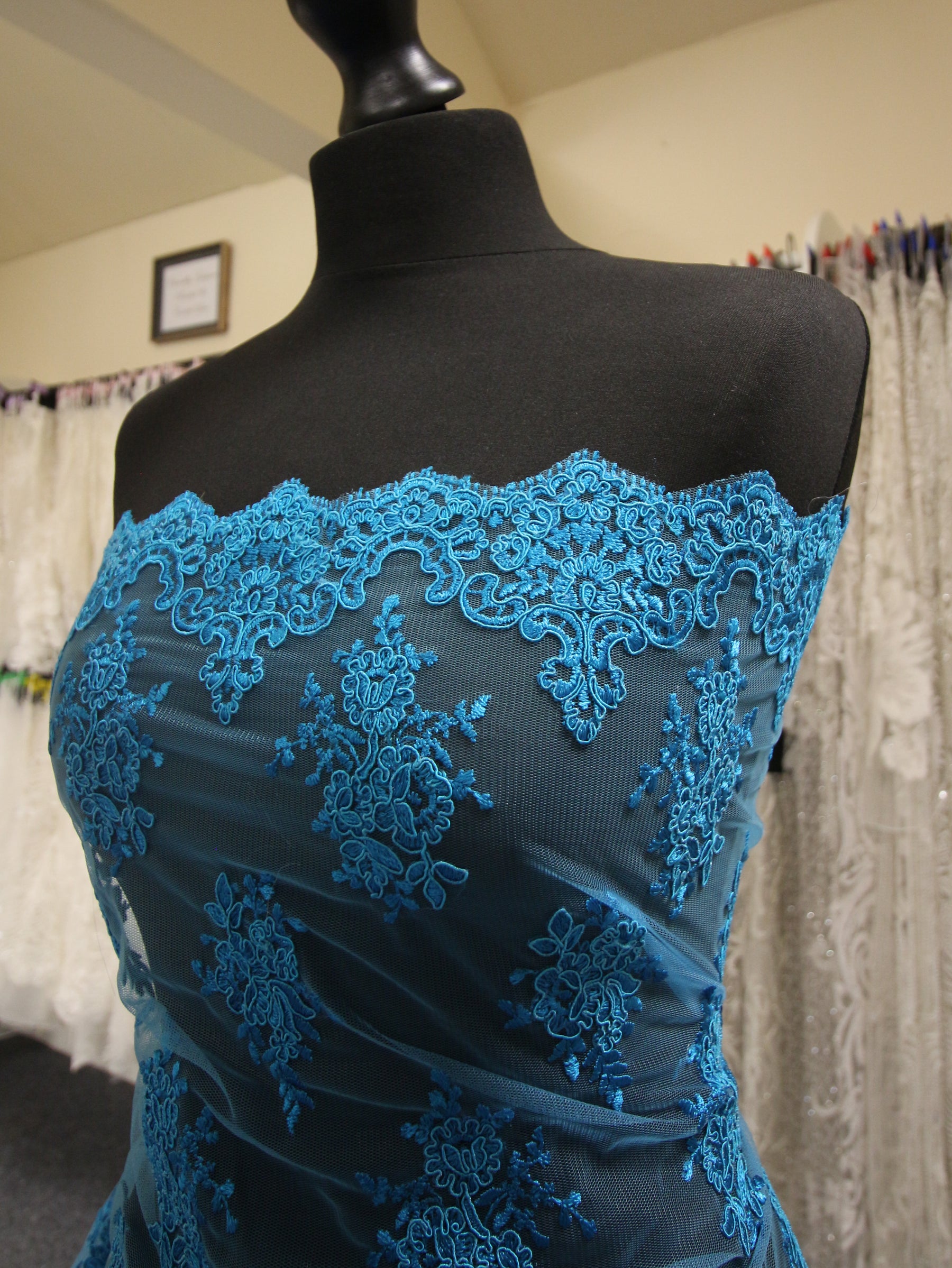 Aqua Corded Lace - Janis