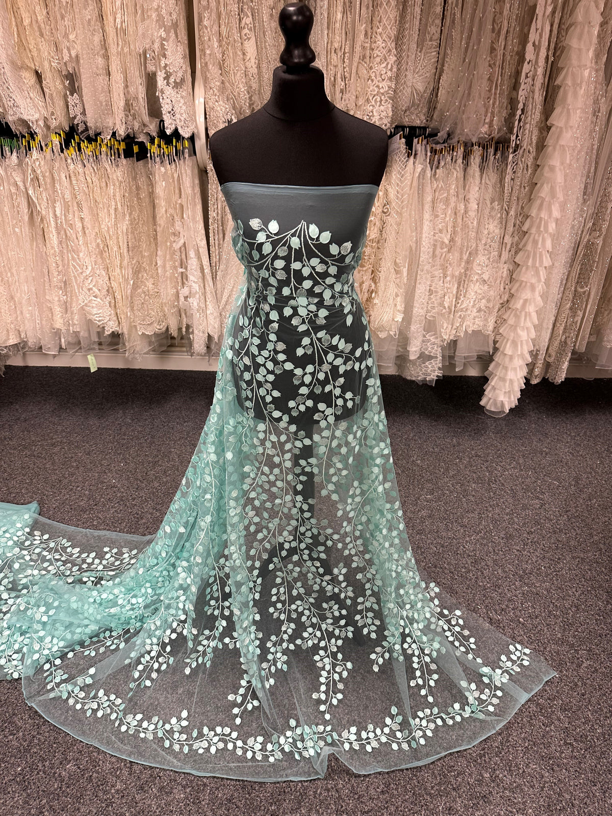 Aqua 3D Embroidered Lace - EB5034