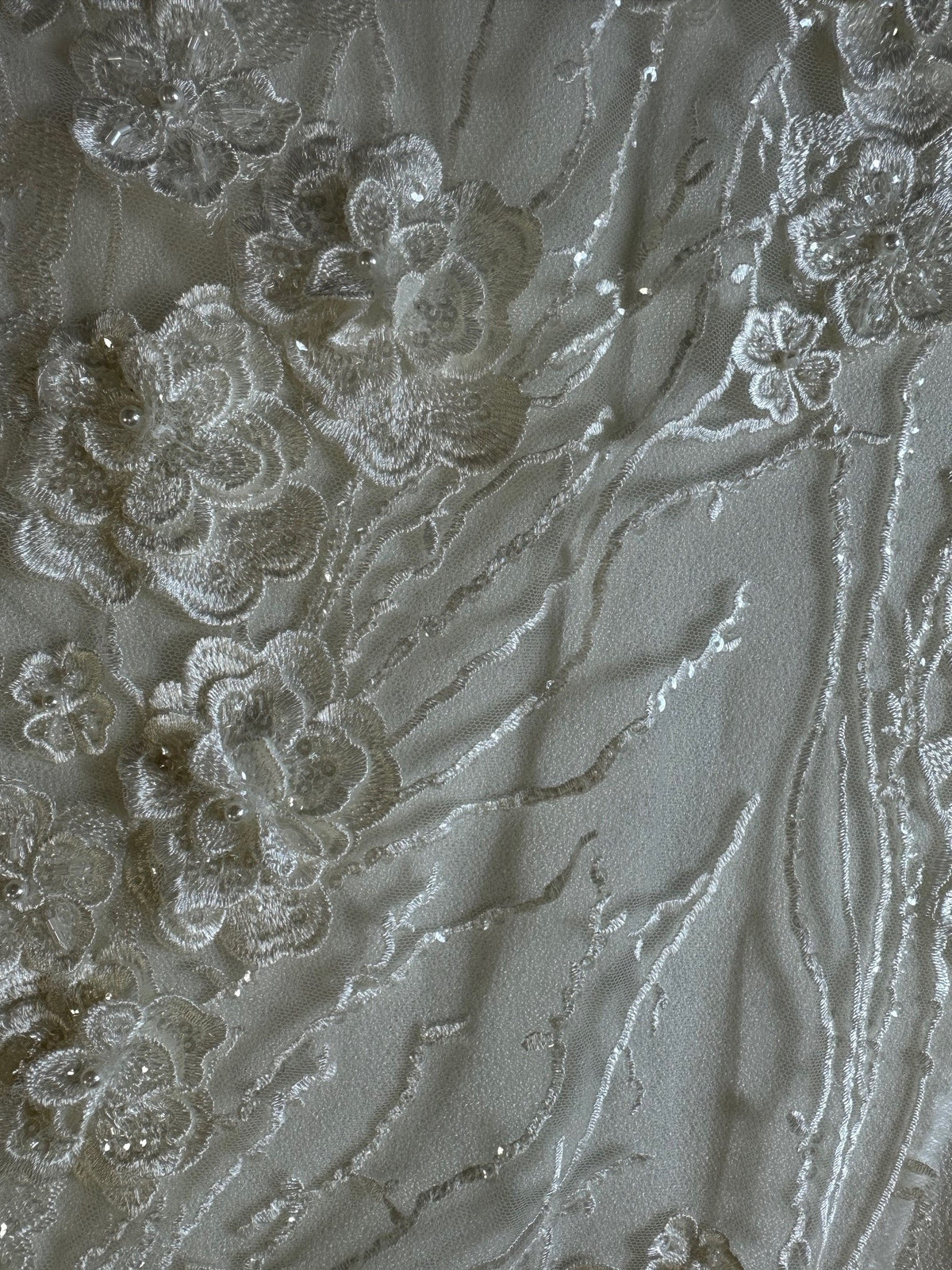Ivory 3D Embroidered Lace - Augustine