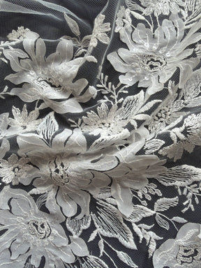 Ivory Sequin Embroidery Lace - EB3041