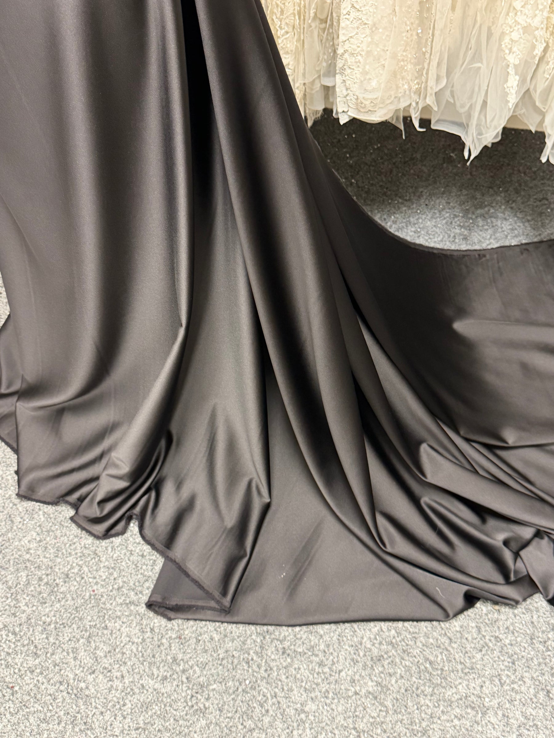 Black Polyester Stretch Satin - Estonia