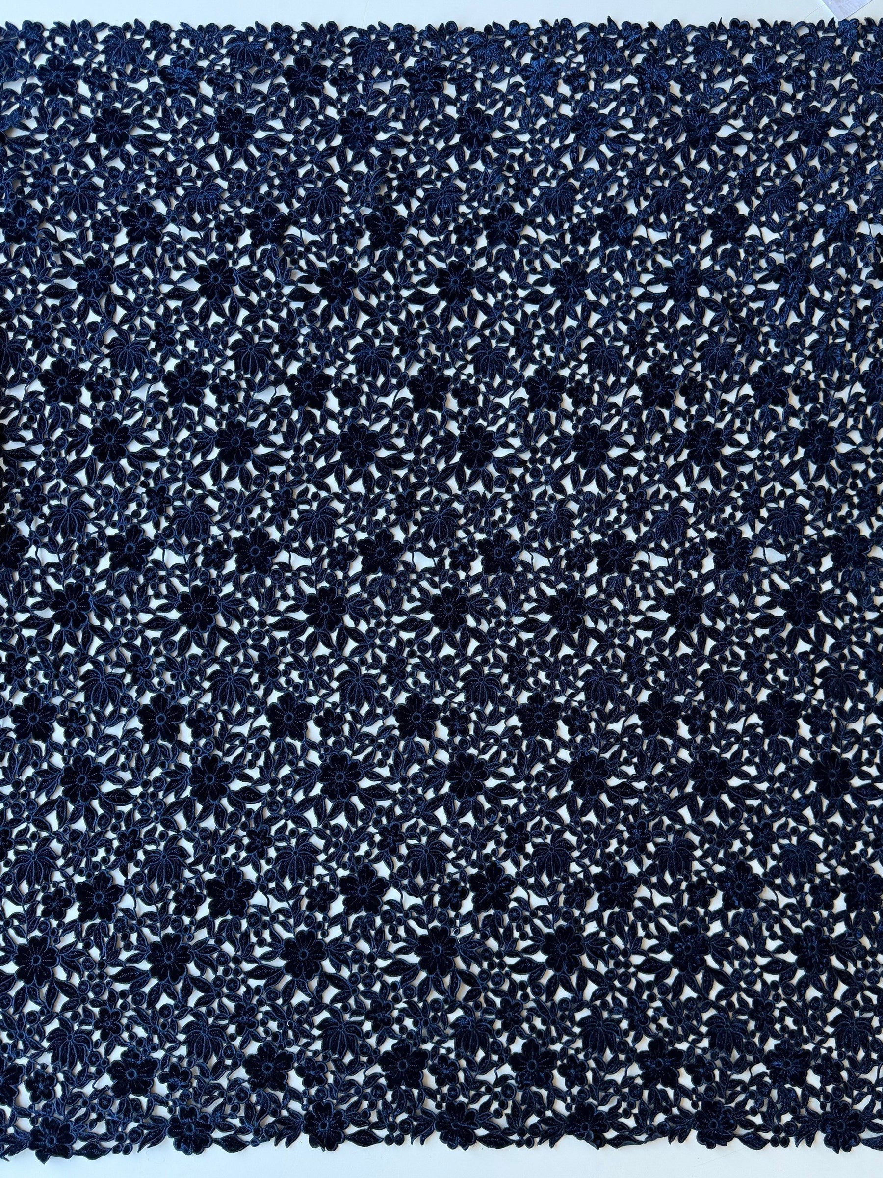 Navy Embroidered Velvet - EB6002