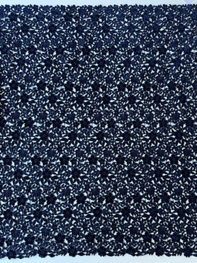 Navy Embroidered Velvet - EB6002