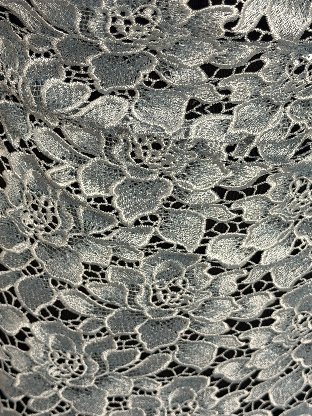 Duck Egg Sequin Guipure Lace - LB4003
