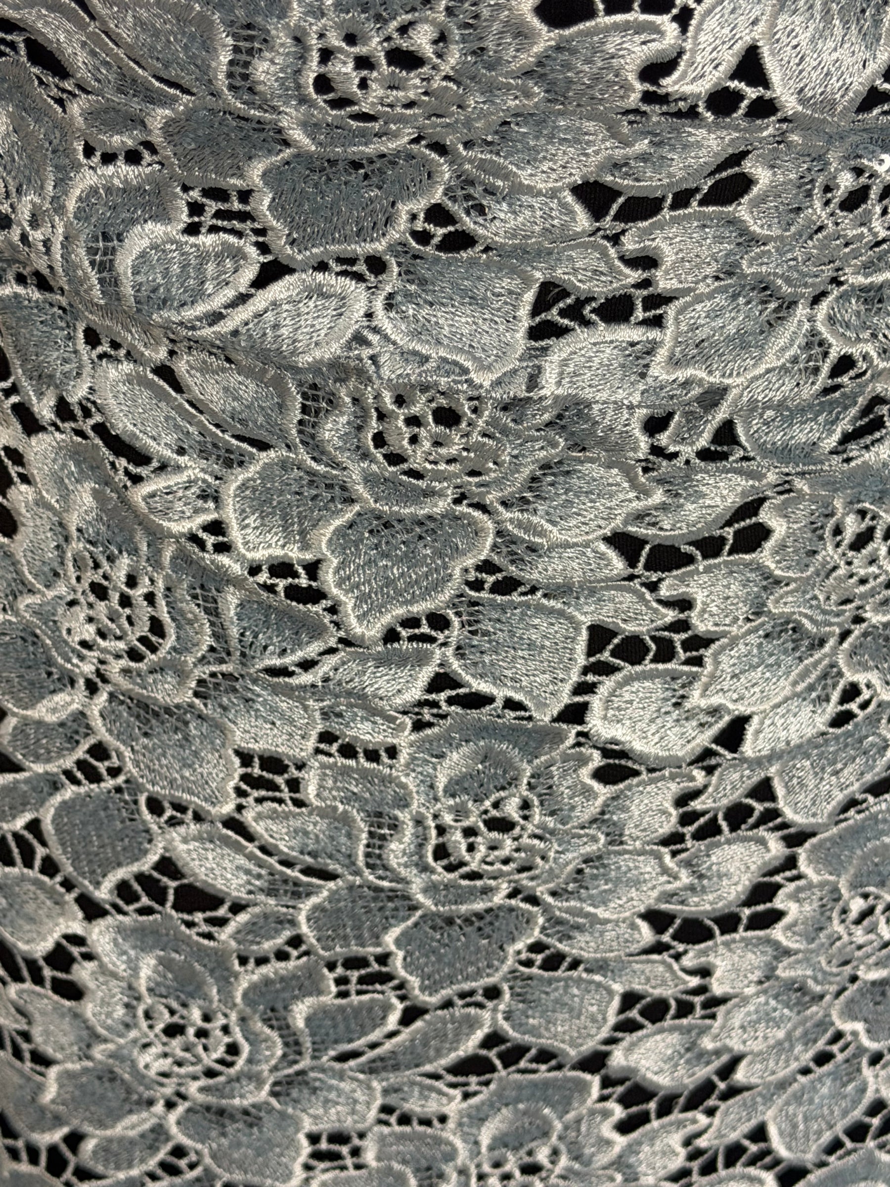 Duck Egg Sequin Guipure Lace - LB4003