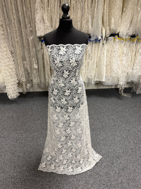 Ivory 3D Embroidered Tulle - EB5008
