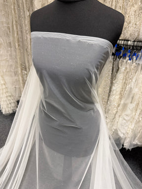 Ivory with Silver Glitter Tulle - TU0053