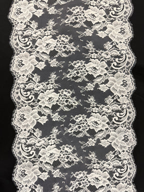 Ivory Bead and Sequin Embellished Lace Trim - T277