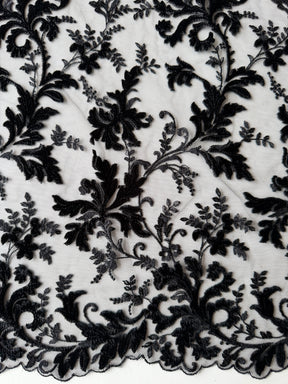 Black Velvet Embroidery Lace - Madina