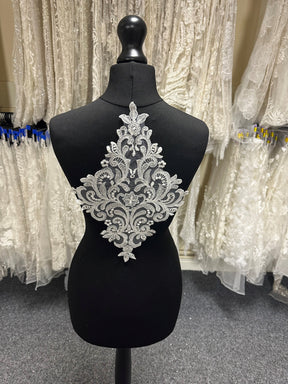 Ivory Sequined Lace Applique - AP 247