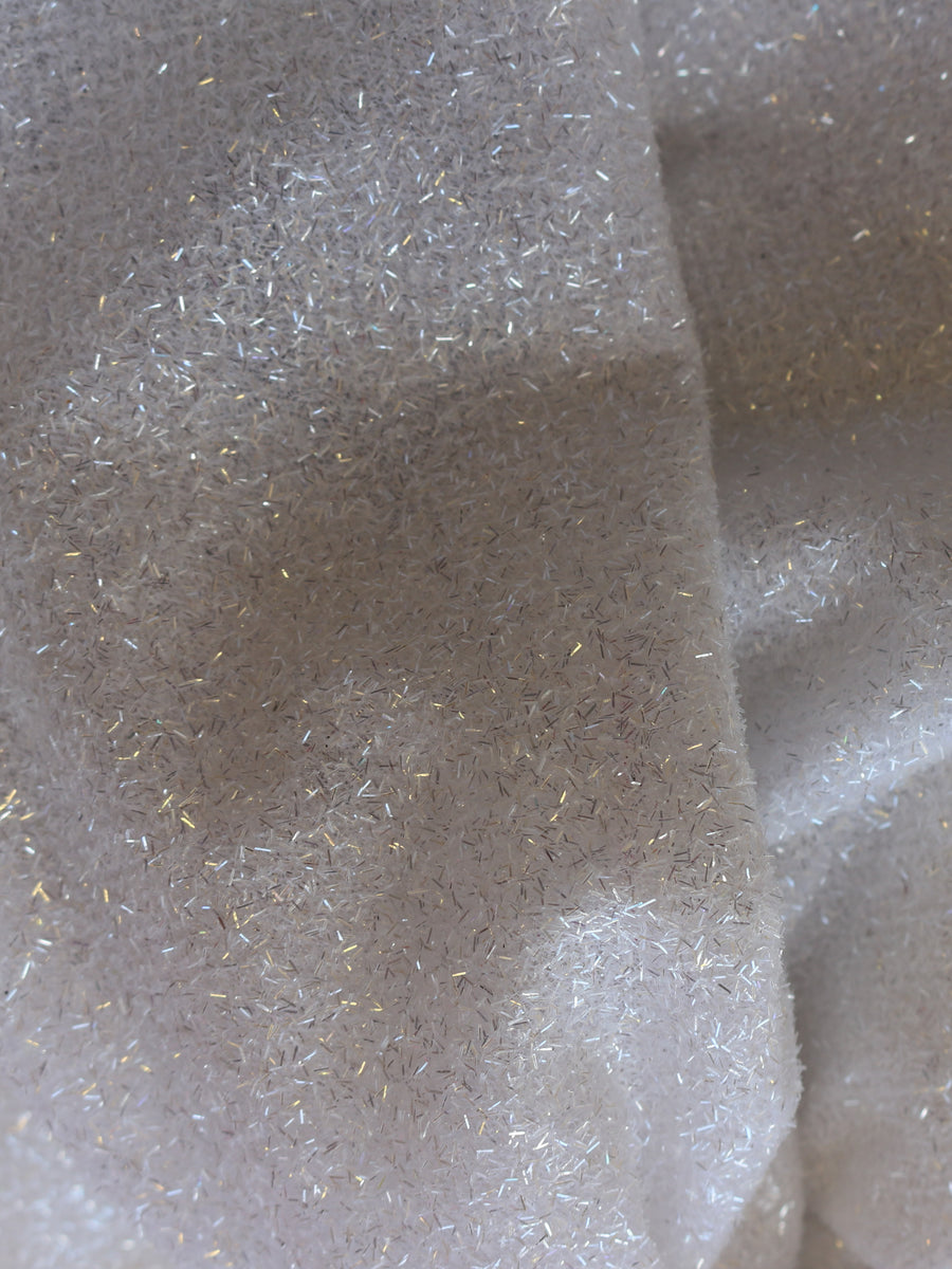 White Glitter Fabric Battenberg main image 1