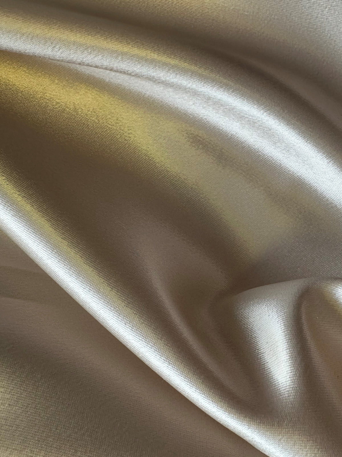 Beige Polyester Stretch Satin - Courage