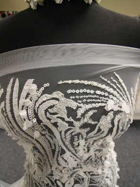 Ivory Embroidered Lace - Bernada