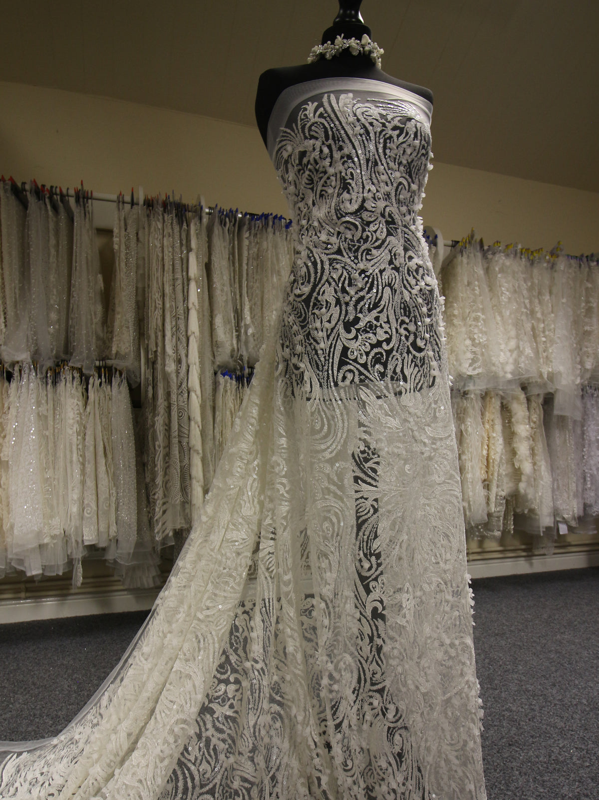 Ivory Embroidered Lace - Bernada