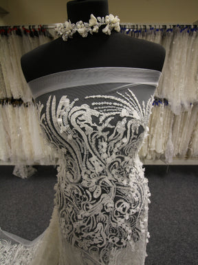 Ivory Embroidered Lace - Bernada