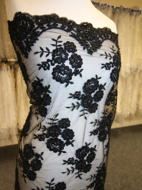 Black Corded Lace - Riaz