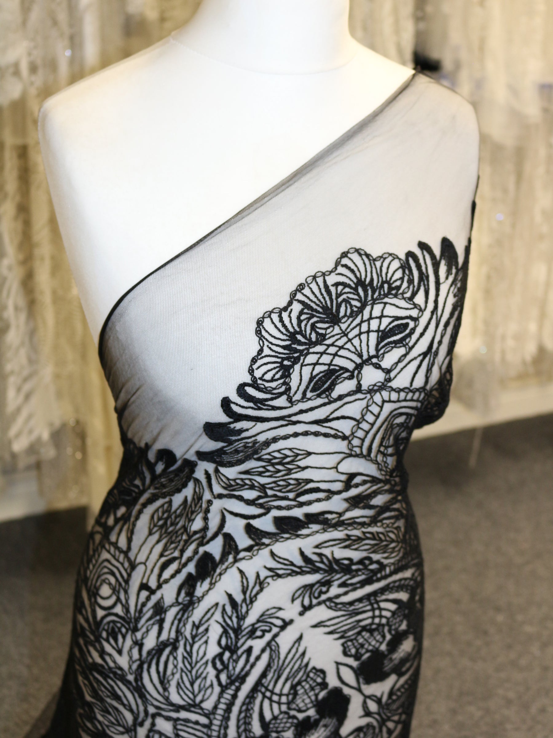 Black Embroidered Lace - Immaculata