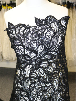 Black Corded & Sequinned Lace - Monet