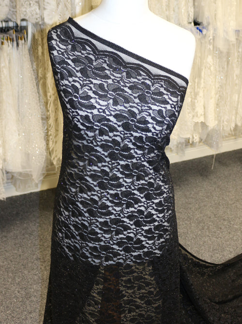 Navy Stretch Glitter Lace Vindication main image 1