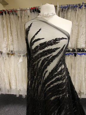 Black Sequin Glitter Lace - Divine