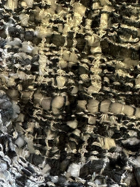 Black & White Viscose Textured Fabric - Guru