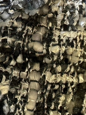 Black & White Viscose Textured Fabric - Guru
