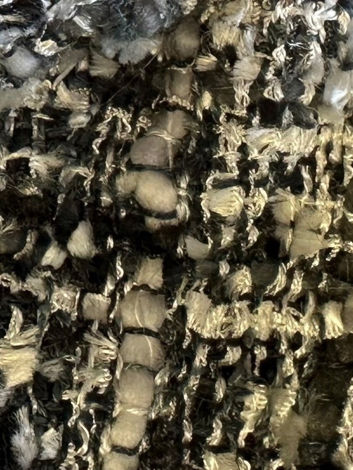Black & White Viscose Textured Fabric - Guru