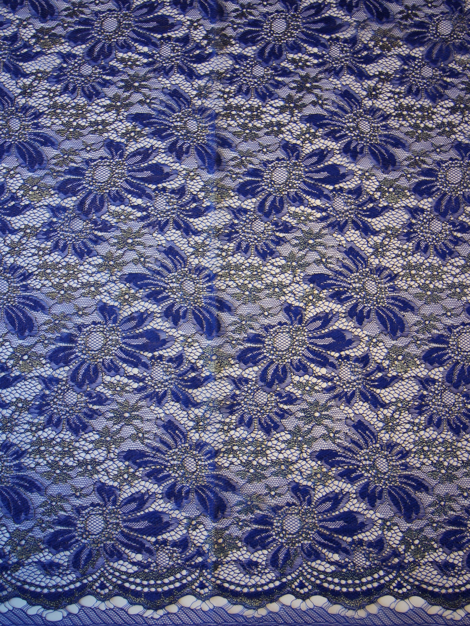 Rascal Lace Blue Raschel Lace - Moseley