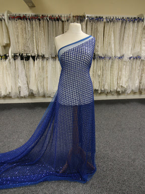 Royal Blue Sequinned Lace - Odelia