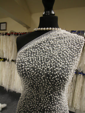 Pearl Embellished Glitter Tulle - Hedonism