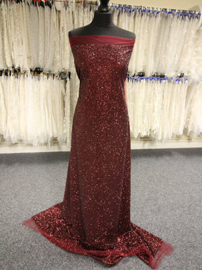 Burgundy Glitter Tulle (140cm/ 55") - Epic