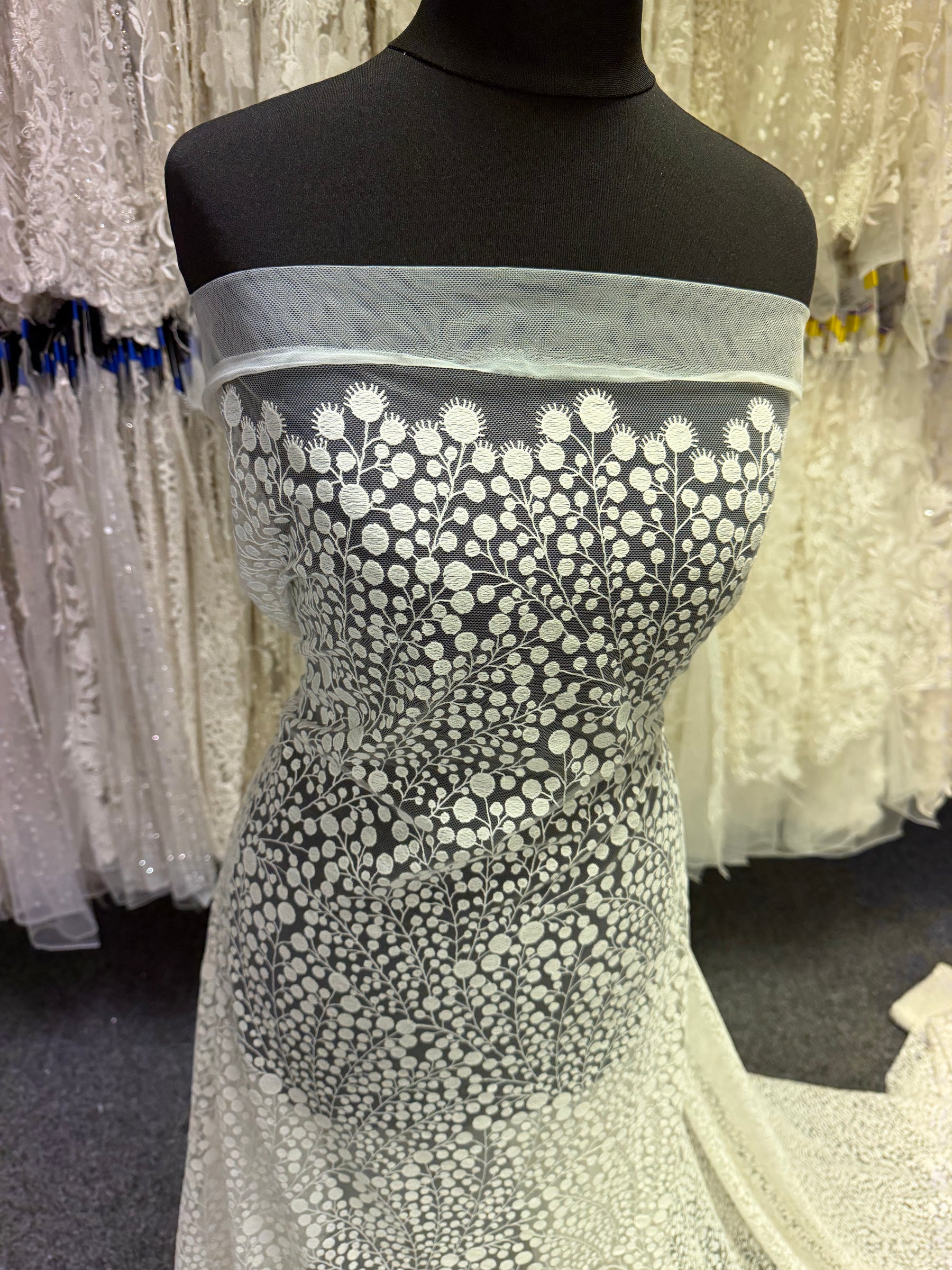 Ivory Contemporary Embroidered Lace - EB5040