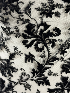 Black Velvet Embroidery Lace - Madina