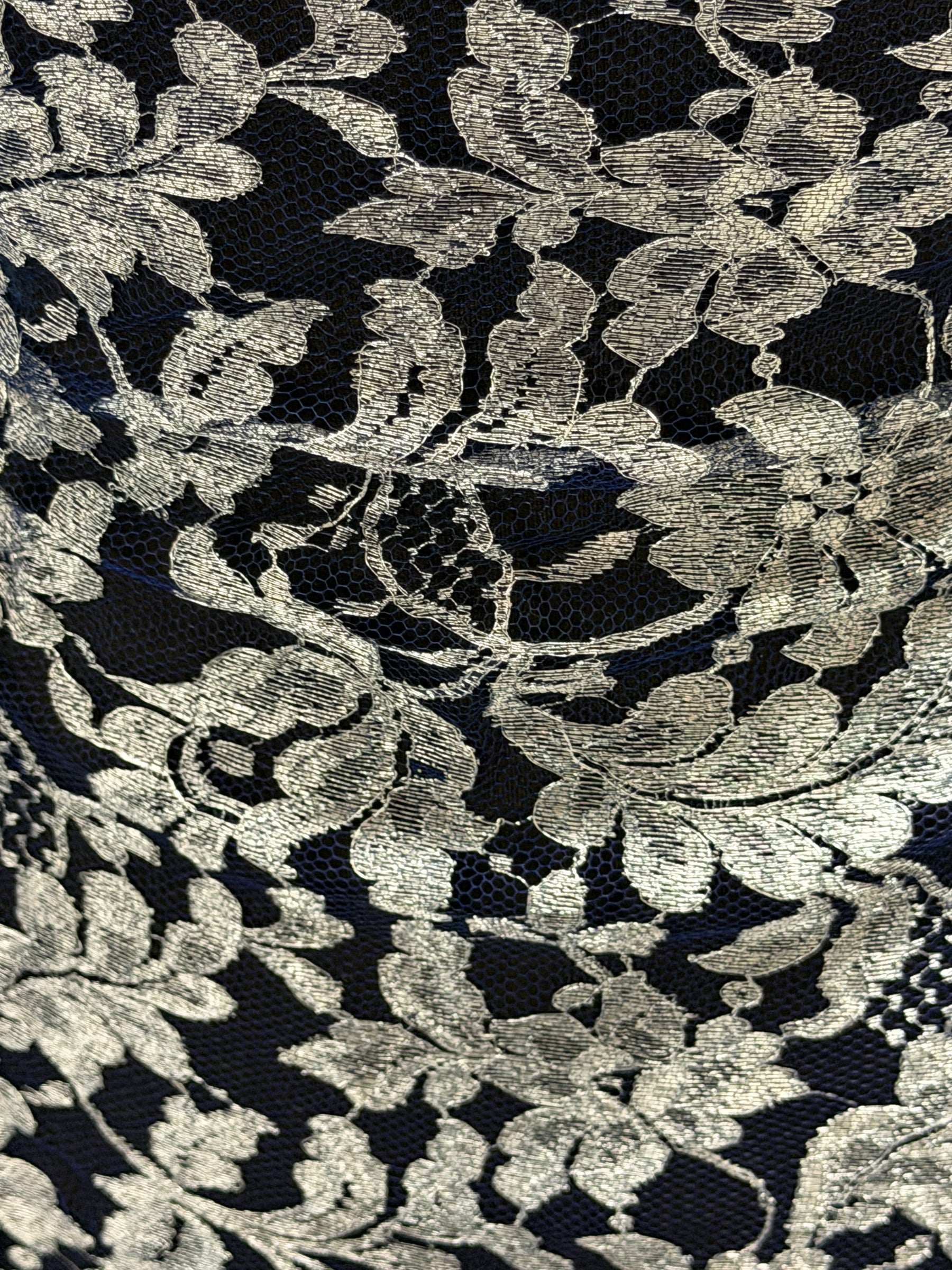 Navy with Silver French Lace - LA2002