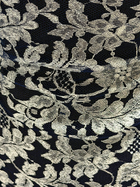 Navy with Silver French Lace - LA2002