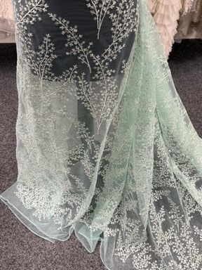 Light Green Sequin Lace - EB3065