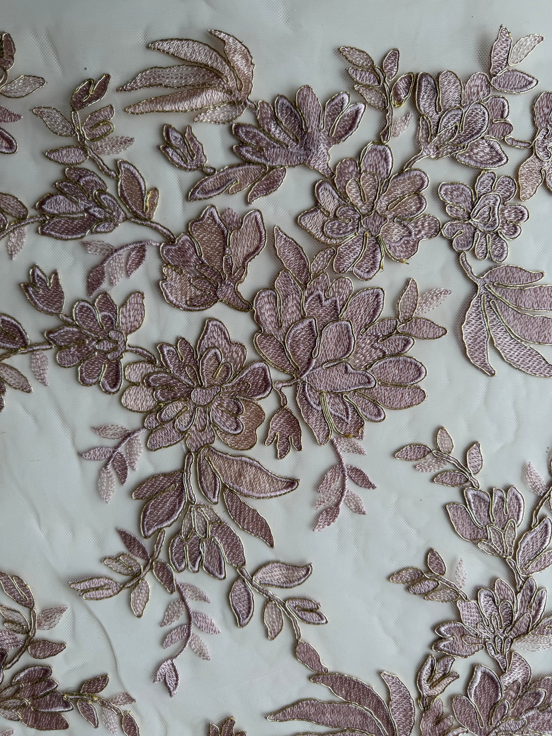 Dusky Pink Lace with Gold Cording - Kylar
