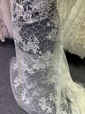 Ivory Sequin Raschel Lace - EB3047