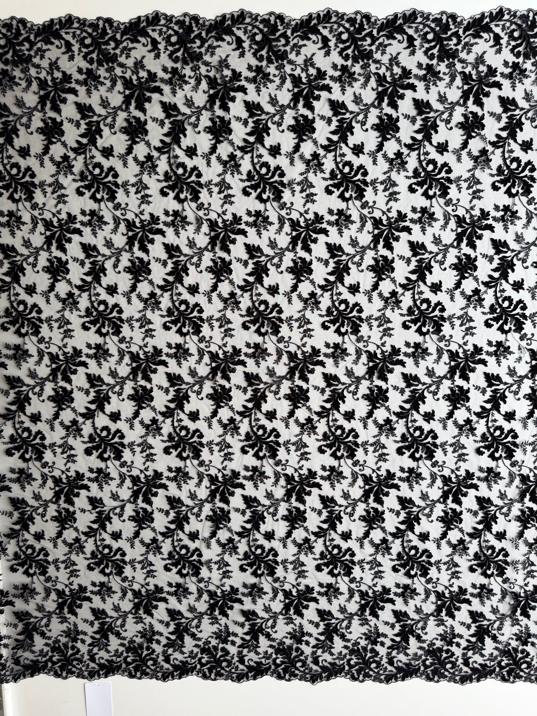 Black Velvet Embroidery Lace - Madina
