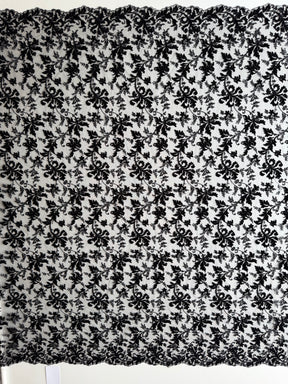 Black Velvet Embroidery Lace - Madina